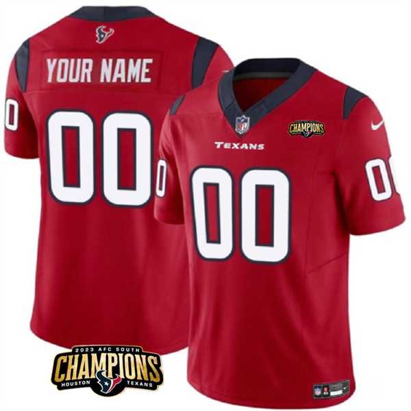 Men & Women & Youth Houston Texans Active Player Custom Red 2023 F.U.S.E. AFC South Champions Patch Vapor Limited Jersey->customized nfl jersey->Custom Jersey